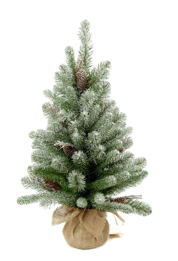 Künstlicher Mini-Weihnachtsbaum H65 cm Schneebedeckte Tanne mit Tannenzapfen 65 Spitzen Grün online