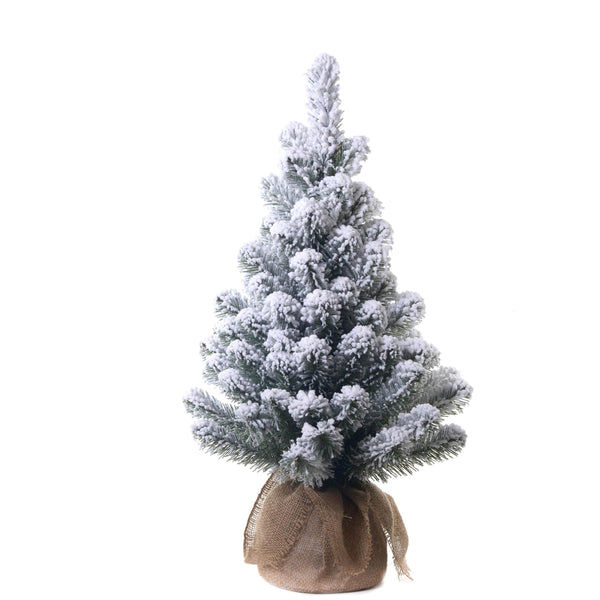 sconto Künstlicher Mini-Weihnachtsbaum H75 cm Tanne mit Tasche und Schnee 83 Spitzen Grün