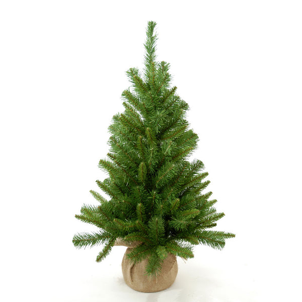 sconto Set 2 Mini Künstlicher Weihnachtsbaum H65 cm Tanne mit 64 Spitzen Grüne Tasche