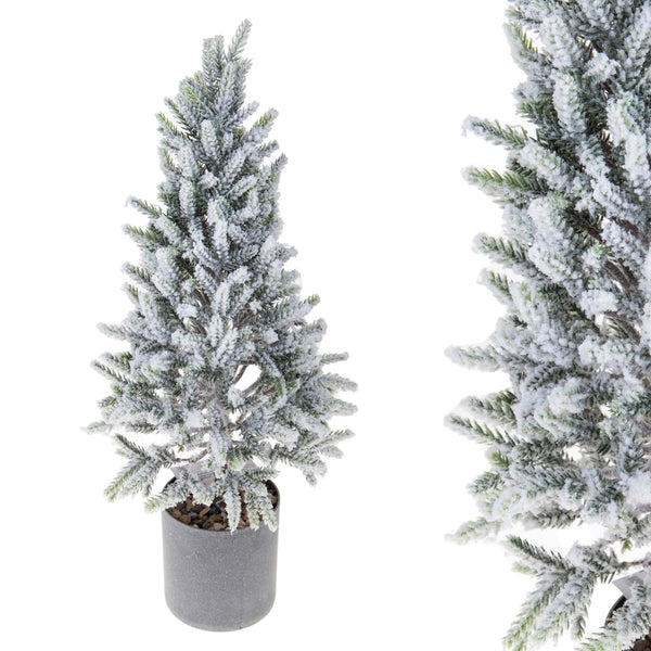 Künstlicher Mini-Weihnachtsbaum Fichte H60 cm mit Schneegrün bedeckt prezzo