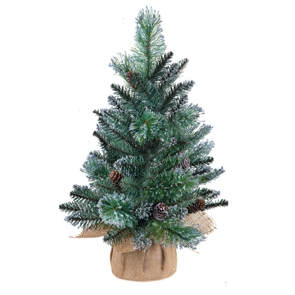 Künstlicher Mini-Weihnachtsbaum Tanne H60 cm mit Tasche und Glitzer und 60 grünen Spitzen acquista