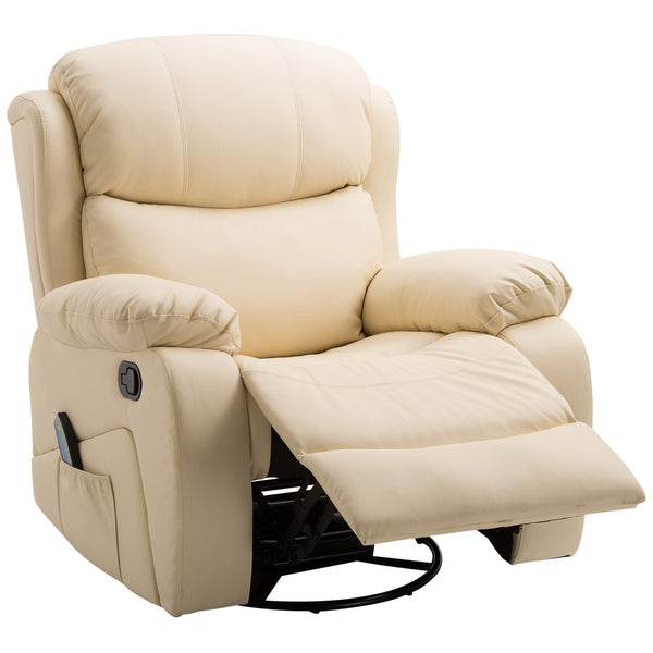 online Poltrona Relax Massaggiante e Reclinabile 97x92X104 cm in Similpelle Beige